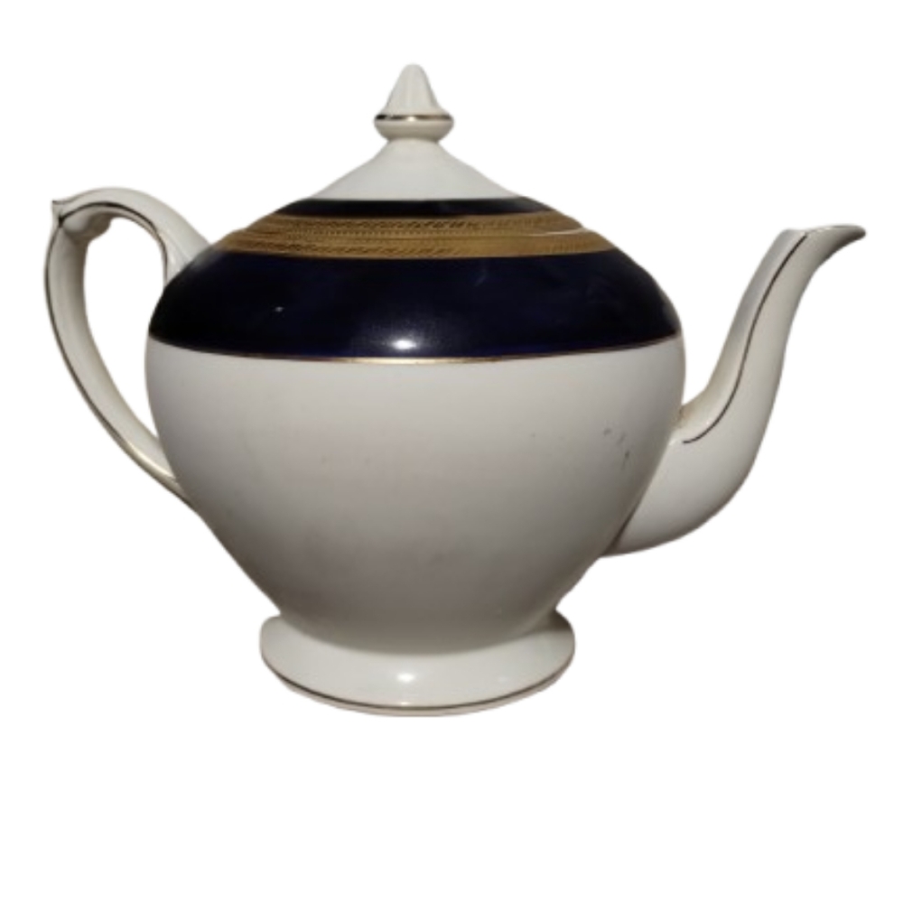 Vintage Colfax Cobalt Blue Gold Crusted "Crown Ducal"  Teapot Admira